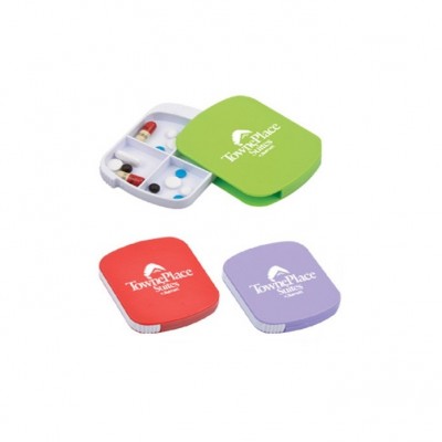 Personalized Plastic 4 Compartments Pill container case