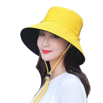 Promotional Women Double-sided Lightweight with string the Multi color Fisherman Hat