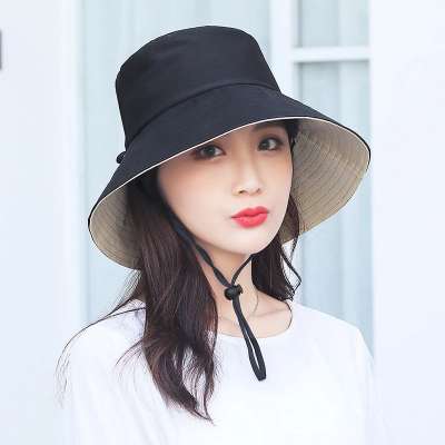 2020 Hot sale Spring and Summer Sun shading Double-sided Beach Hat for Women Traveling Bucket Fisherman Hat