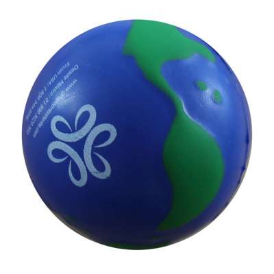 Custom Cheap PU Blue Earth Globe Ball Stress Ball