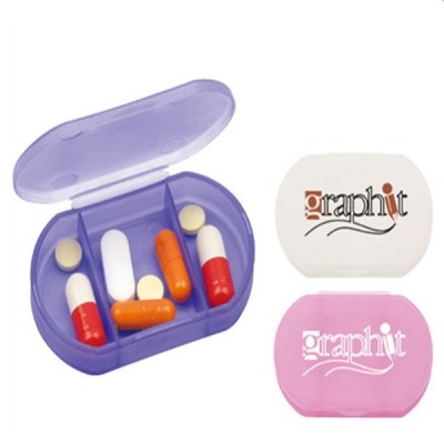 Custom Promotional Plastic Simple 3 compartments Cheap Pill Box